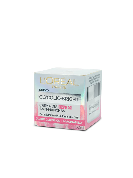 Glycolic bright crema día antimanchas FPS 30 50mL. Loreal