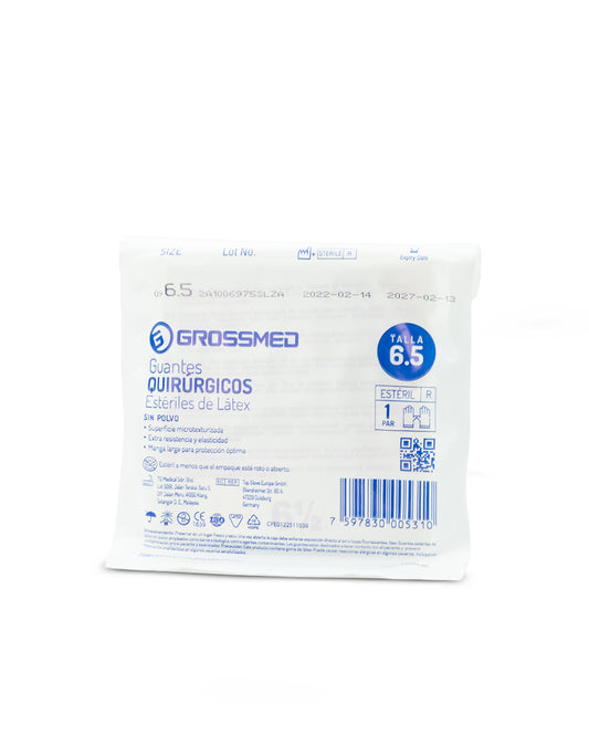 Guantes de látex estériles x 1 par