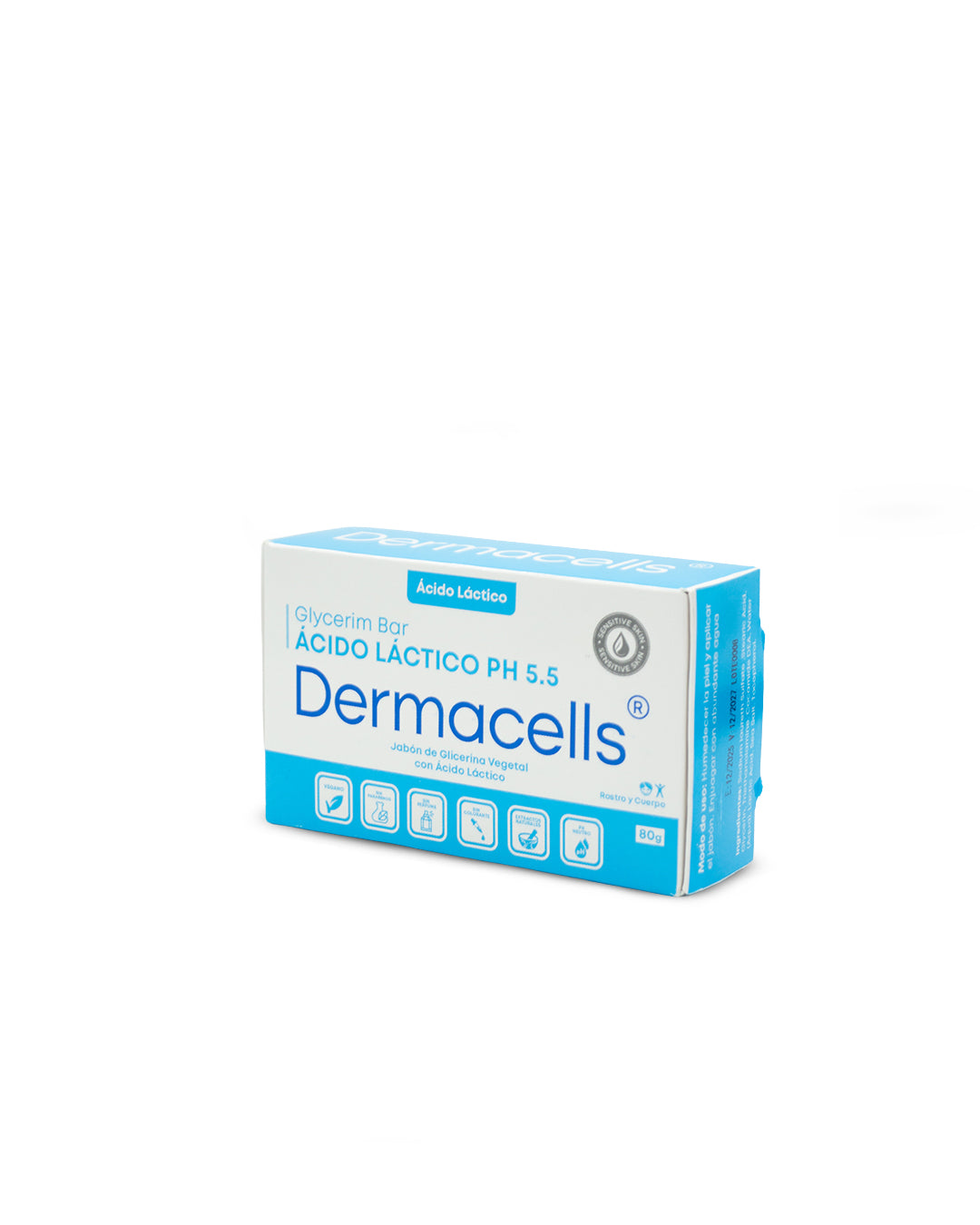 Dermacells jabón de glicerina y ácido láctico barra 80g. Living
