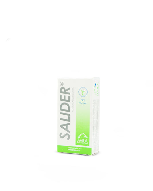 Salider paso 3 gel facial ácido salicílico 2% 20g. Ávila pharmaceuticals