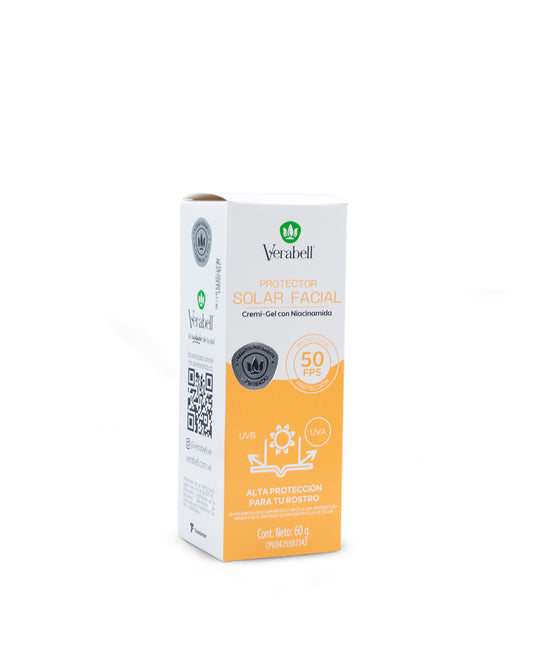 Verabell protector solar facial cremigel FPS50 60g
