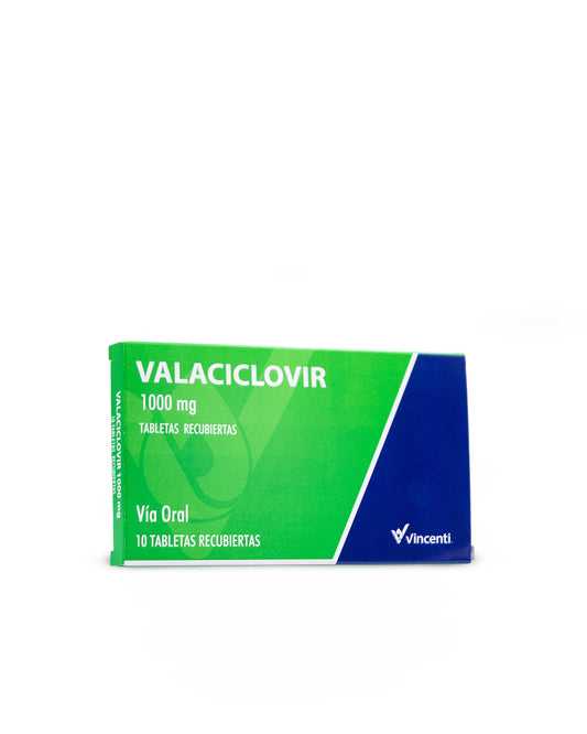 Valaciclovir 1000mg x 10 tabletas recubiertas. Vincenti