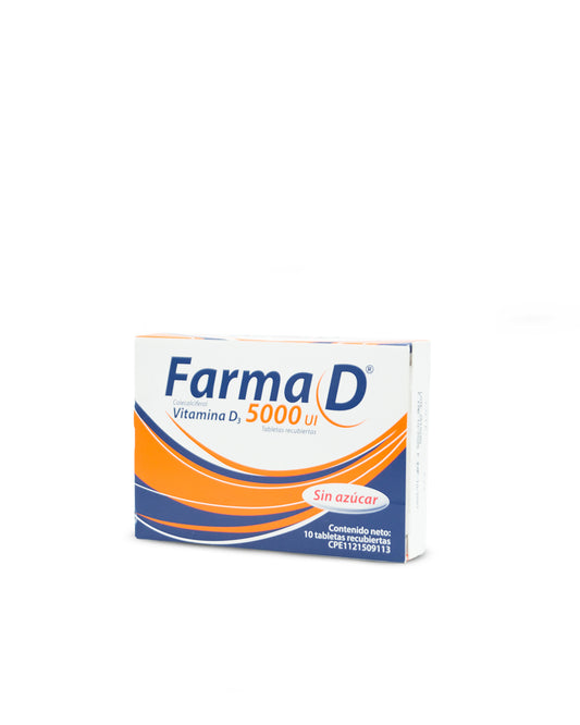 Vitamina D3 5000 U.I. x 10 tabletas. Farma