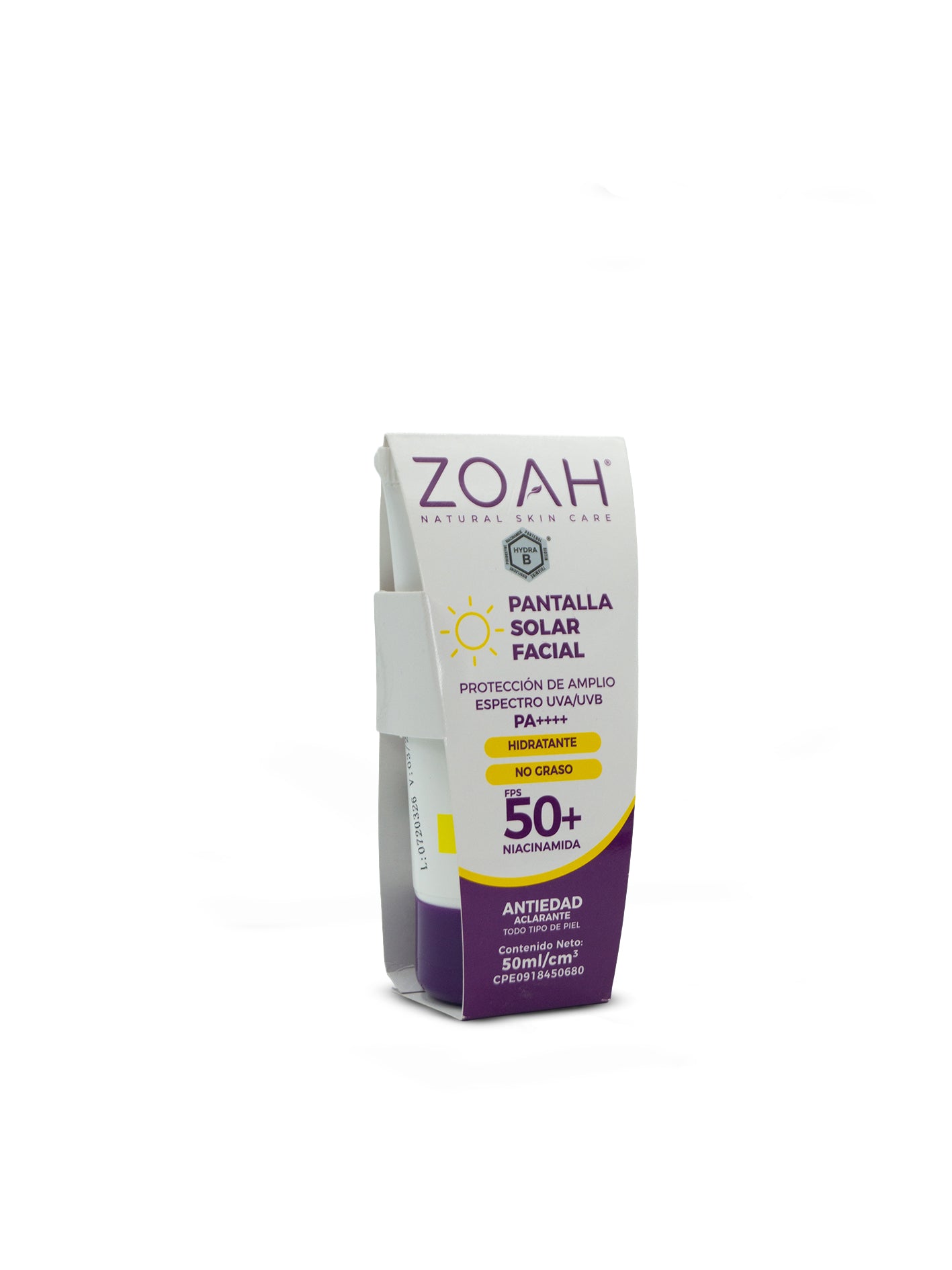Zoah Sun care pantalla solar facial crema FPS 50 50mL