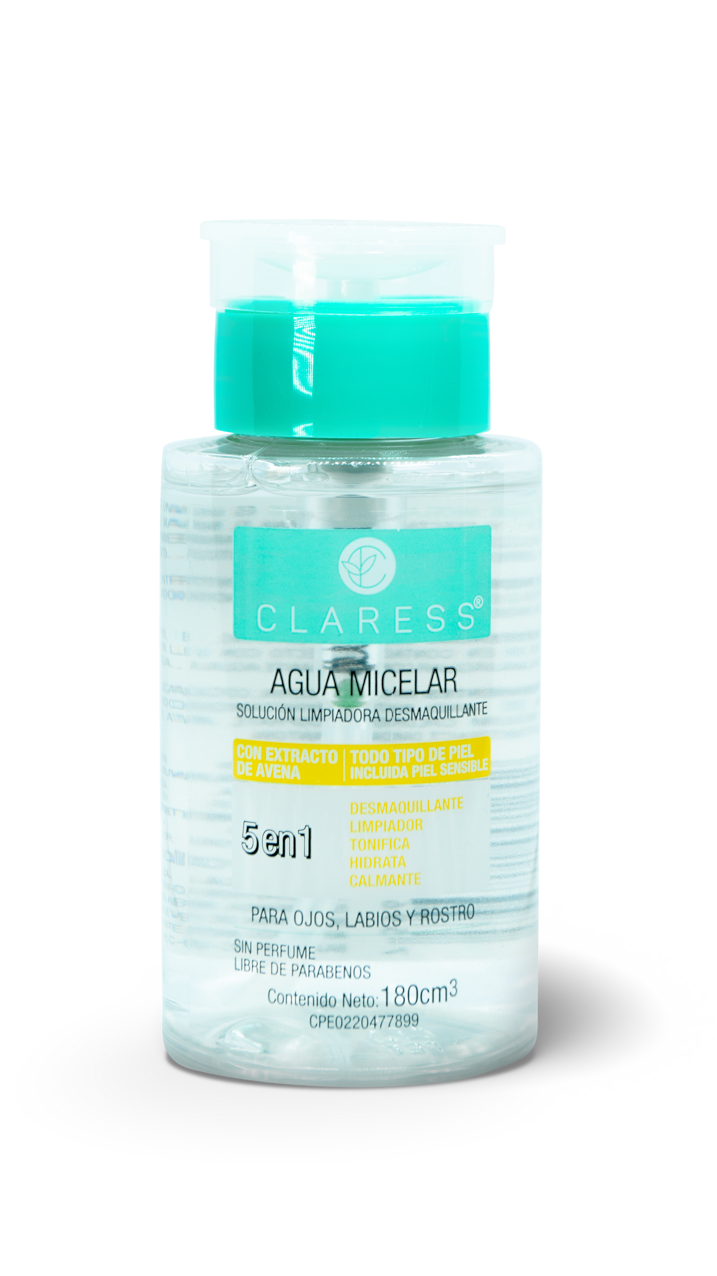 Claress agua micelar avena 180mL