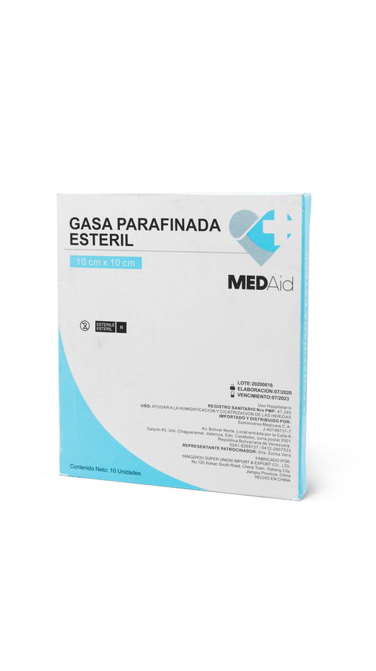 Gasa parafinada 10x10 cm 1 unidad